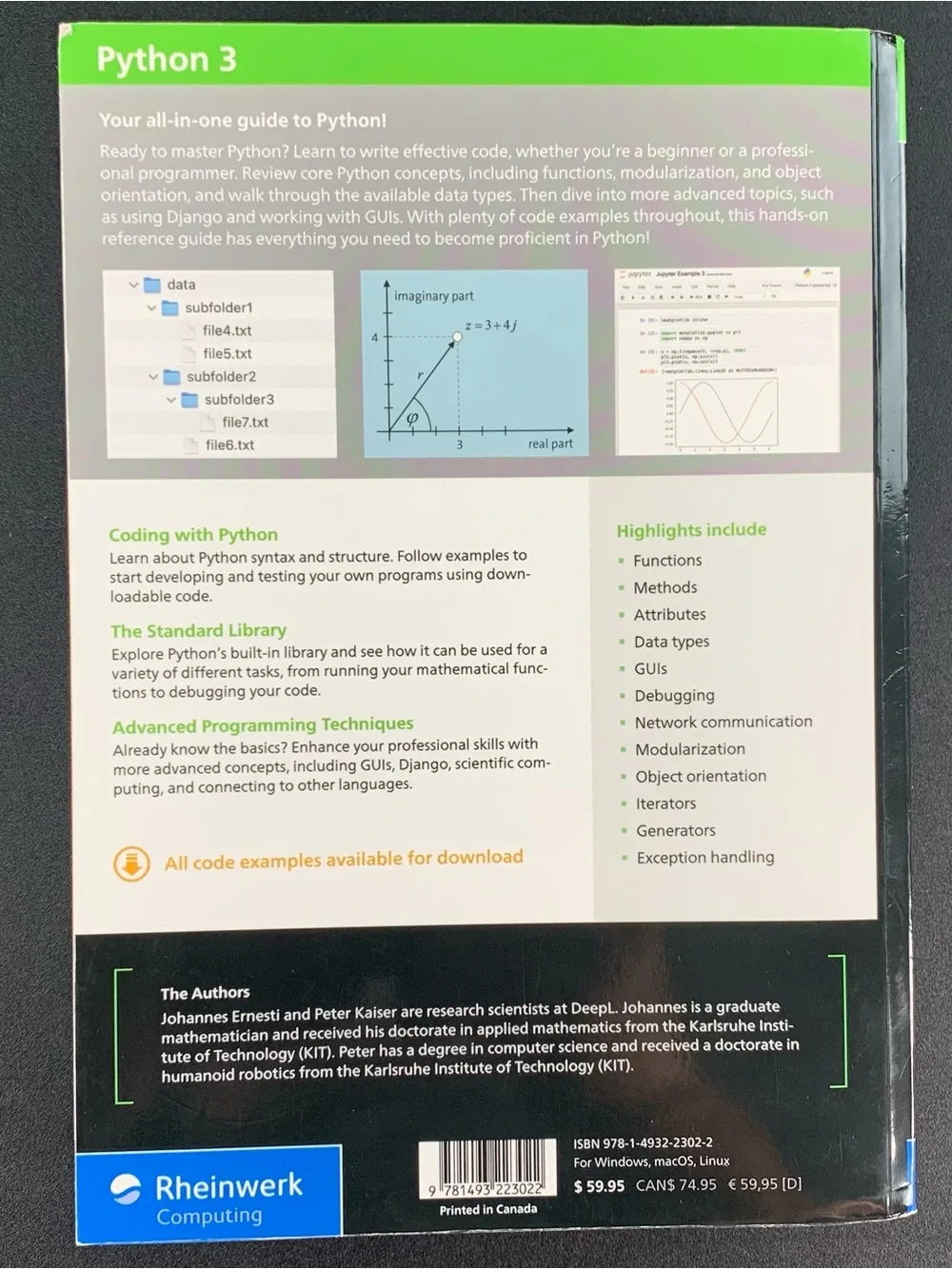 Python 3 The Comprehensive Guide. By J. Ernesti & P. Kaiser. 2024.